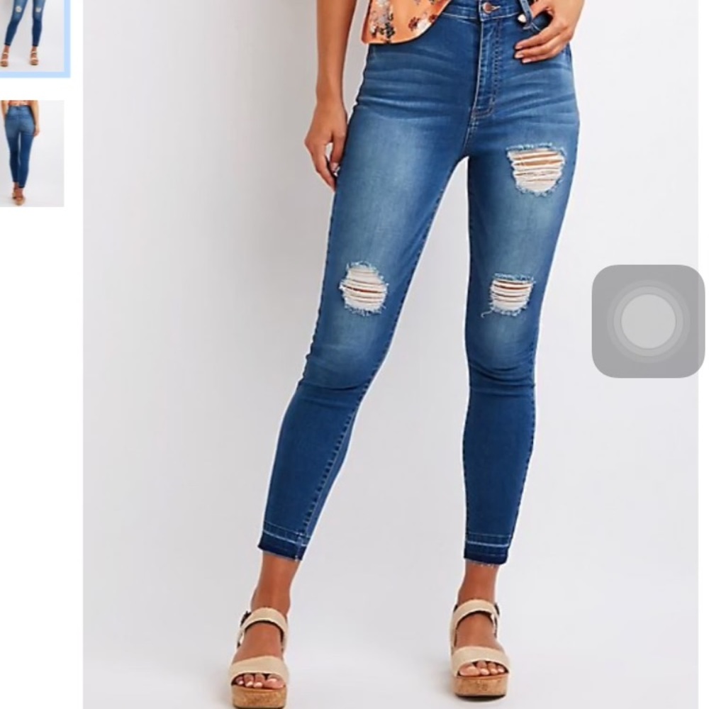 Charlotte Russe Refuge High Waisted Ripped Jeans